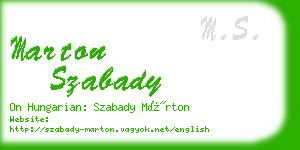 marton szabady business card